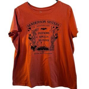 Torrid Disney Hocus Pocus Large Sanderson Sisters Apothecary T Shirt orange Cott